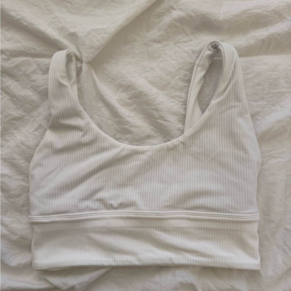 Lululemon White Ribbed Sports Bra Intimates
